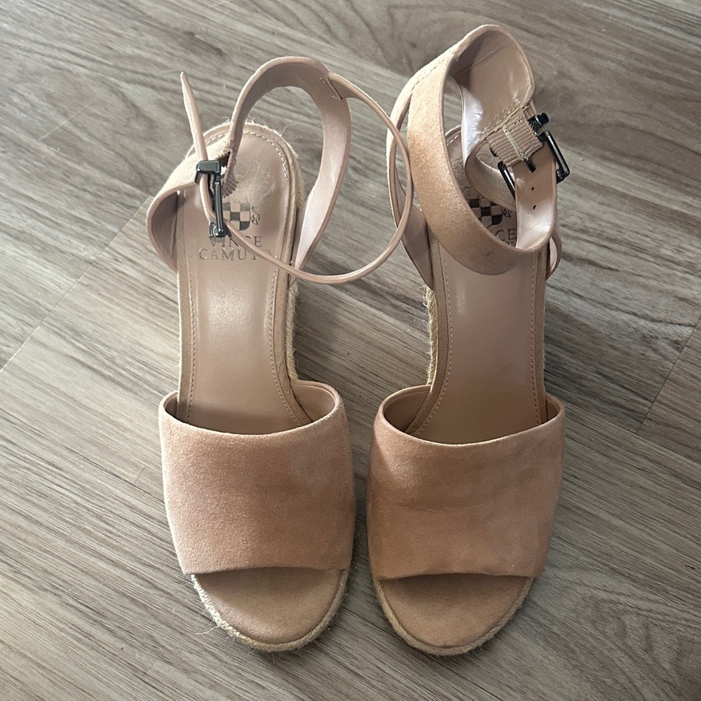 VINCE CAMUTO | Leonita Espadrille Wedge Sandal Dusty Rose Size 7